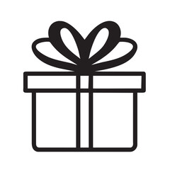 Vector gift box icon, Christmas pictogram.