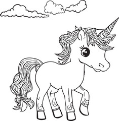 Unicorn coloring book for kids