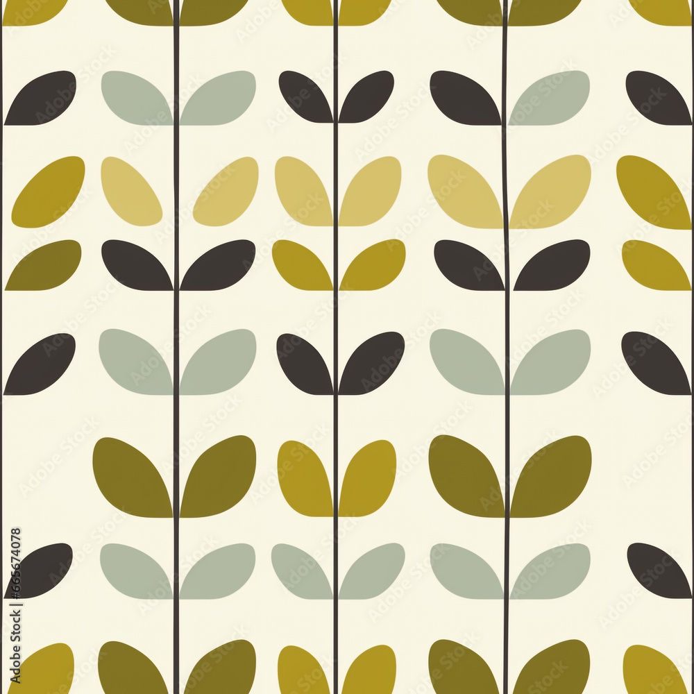 Poster seamless pattern with abstract leaves. clean and simple graphic art based on plant motifs. these pat