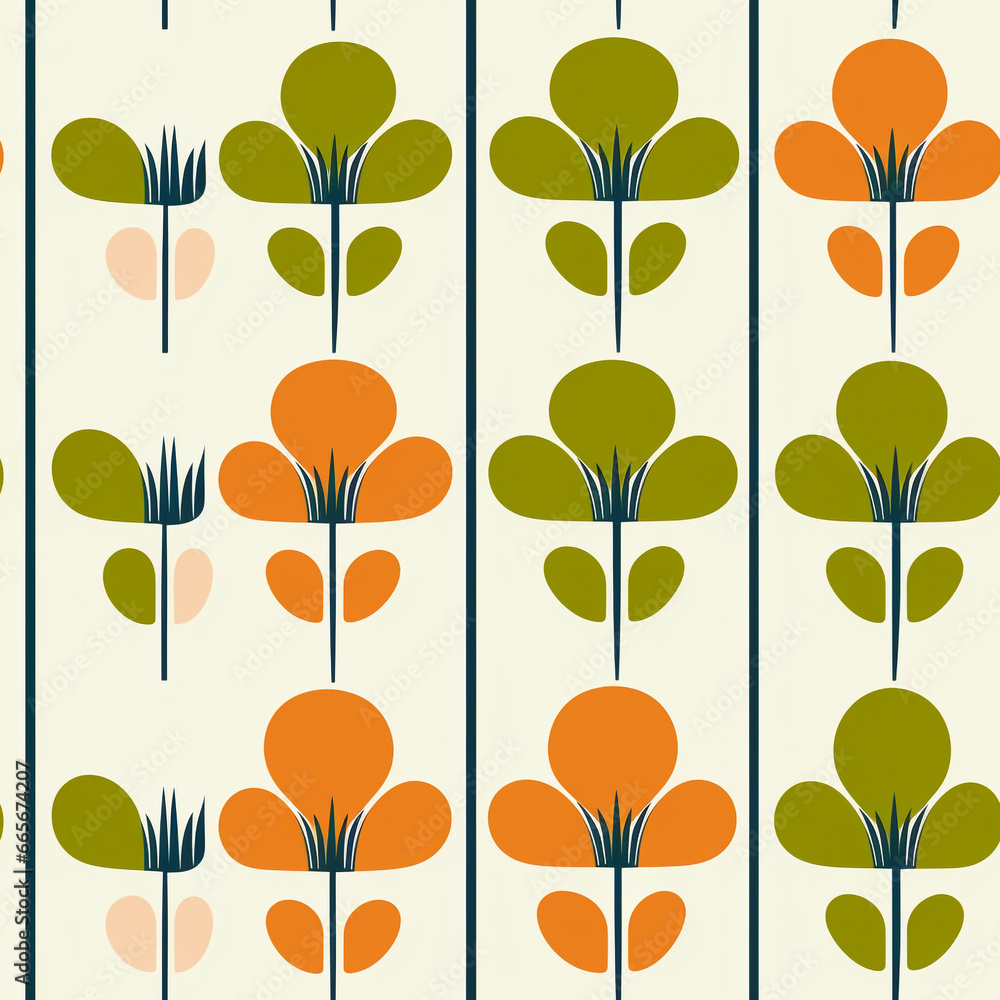 Poster seamless pattern with abstract leaves. clean and simple graphic art based on plant motifs. these pat