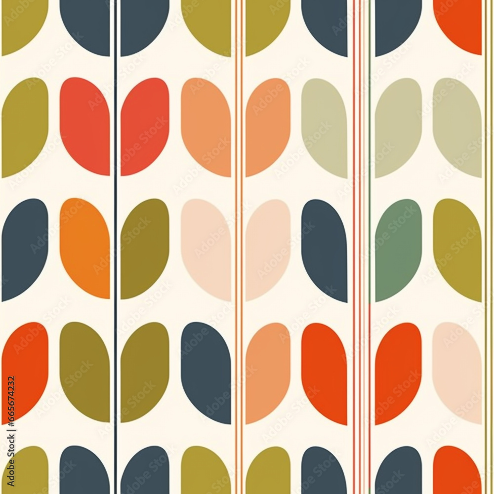 Poster seamless pattern with abstract leaves. clean and simple graphic art based on plant motifs. these pat