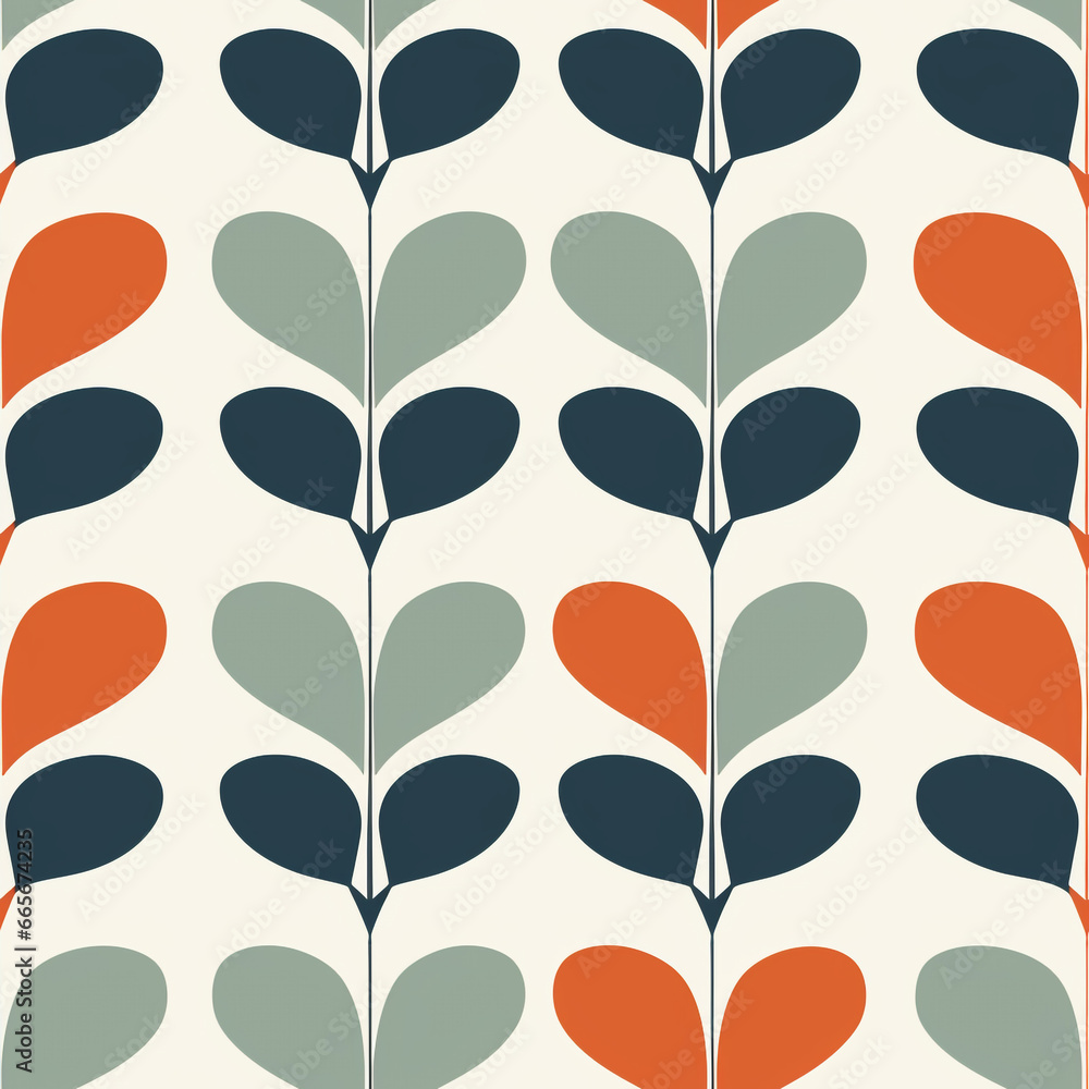 Poster seamless pattern with abstract leaves. clean and simple graphic art based on plant motifs. these pat