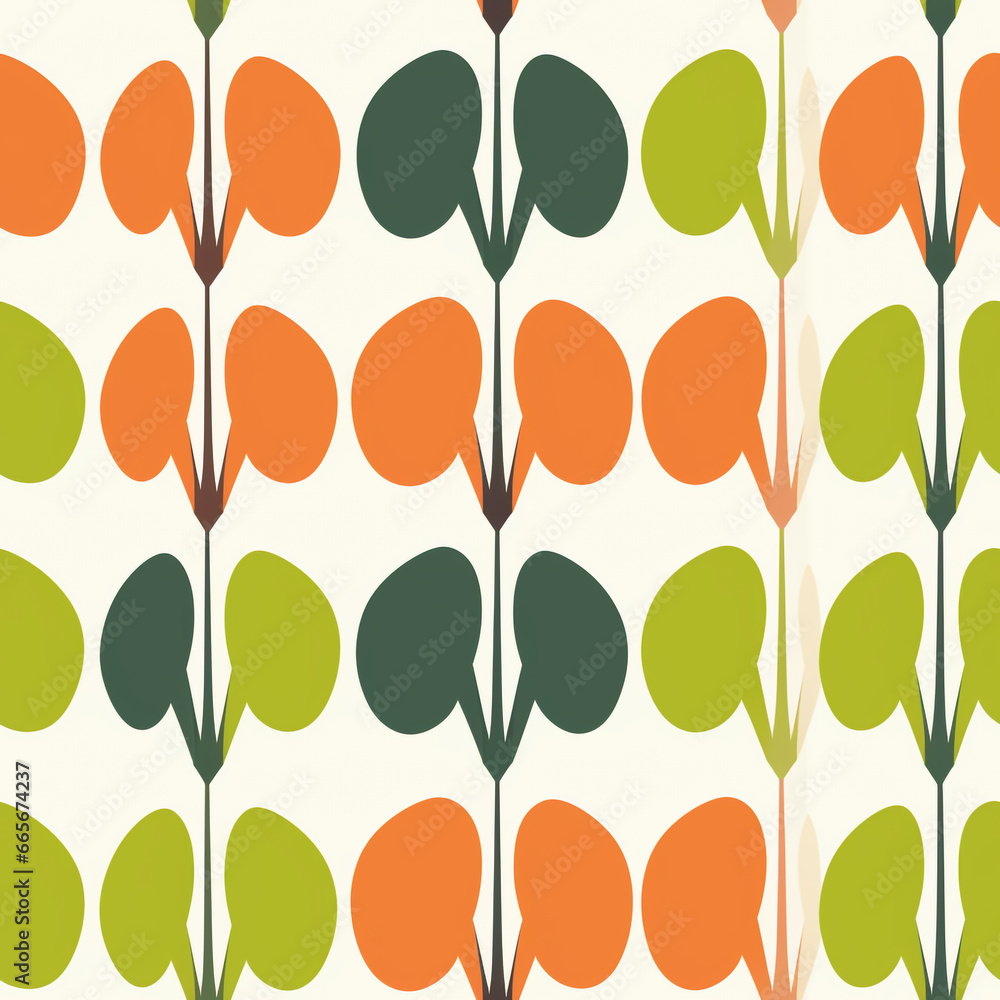 Poster seamless pattern with abstract leaves. clean and simple graphic art based on plant motifs. these pat