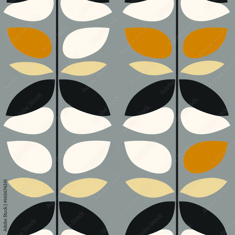 Poster seamless pattern with abstract leaves. clean and simple graphic art based on plant motifs. these pat