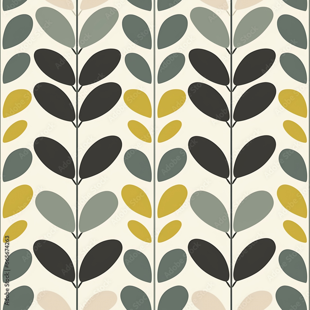 Poster seamless pattern with abstract leaves. clean and simple graphic art based on plant motifs. these pat
