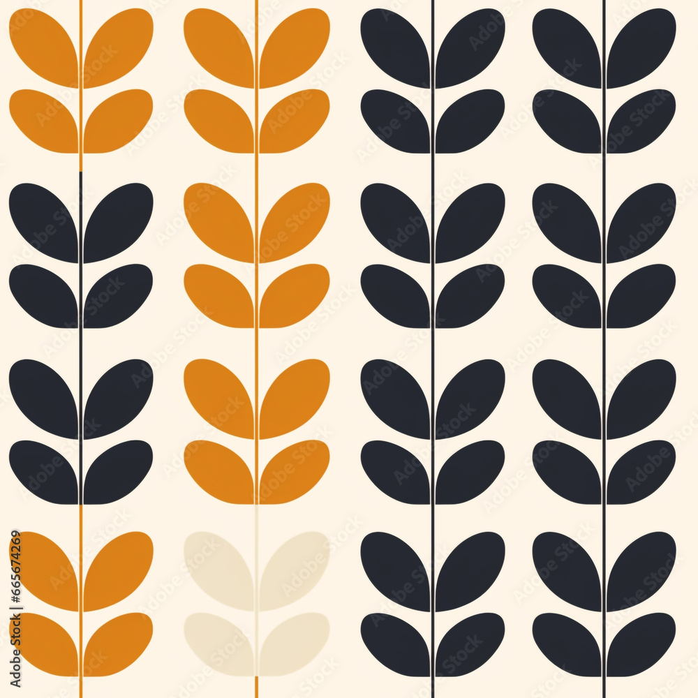 Poster seamless pattern with abstract leaves. clean and simple graphic art based on plant motifs. these pat