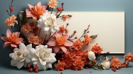 Arrangement Spring Flowers With Empty Cardphotorealis, Background Image , Beautiful Women, Hd
