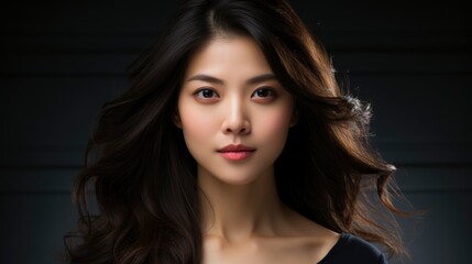Fototapeta premium Asian Woman With Beautiful Face Fresh Smooth Skin, Background Image , Beautiful Women, Hd