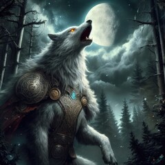 Obraz na płótnie Canvas Scandinavian norse mythology vikings wolf background