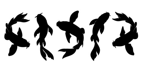 silhouette of a fish - obrazy, fototapety, plakaty