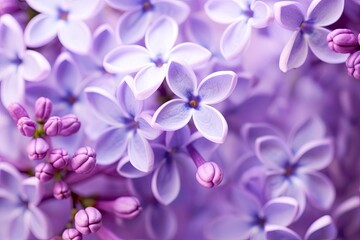 Lilac blossom macro background with copy space.