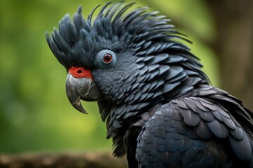 Fototapeta premium A Beautful Red Tailed Black Cockatoo.