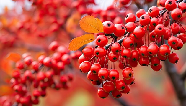 Red berries in autumn.