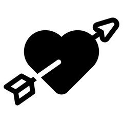 heart with arrow icon - obrazy, fototapety, plakaty