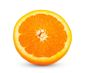 Half orange fruit isolated on transparent png