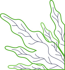 Hand Drawn Outline Plant Corner Border
