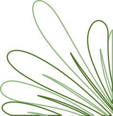 Hand Drawn Outline Plant Corner Border