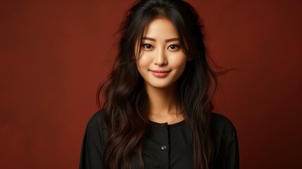 Beautiful Brunette Young Asian Woman Shows Discount , Background Image , Beautiful Women, Hd