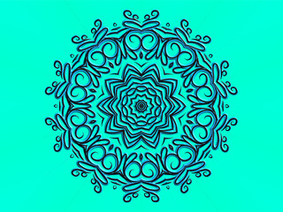 3D emboss luxurious batik ethnic dayak traditional Java indonesia with beautiful flowers line art gradient design 