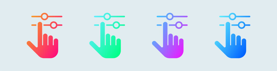 Adjust solid icon in gradient colors. Control signs vector illustration.