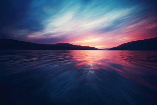 Blurred out of focus total blur photo of a stunning interpretation of lake