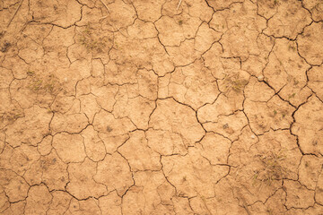 Dehydrated earth with cracks. Dry land. Cracked Ground, Earthquake Background, Texture
