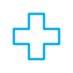 Blue medical cross icon