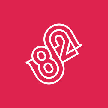 the logo consists of the letter S and number 82 combined. Outline and elegant.