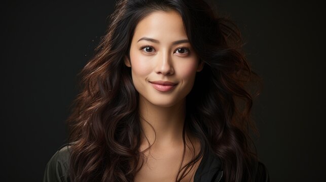 Close Up Beautiful Brunette Asian Woman Smiling , Background Image , Beautiful Women, Hd