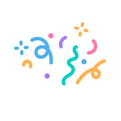 colorful confetti that shoots out from the party base for birthday surprise