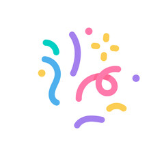 colorful confetti that shoots out from the party base for birthday surprise