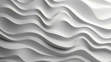 3D illustration white seamless pattern waves background