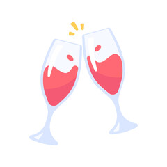 Champagne glasses. Alcoholic drinks for birthday parties.