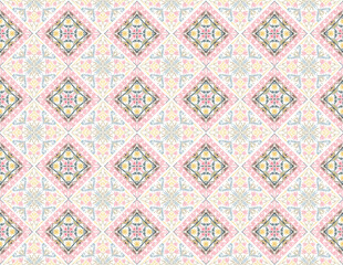 Watercolor Tile tradiitional tribal vintage folk damask painting drawing floor interior