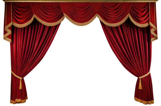 Red stage curtains cut out