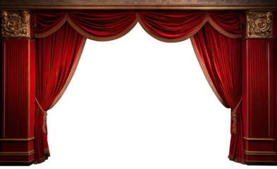 Red stage curtains cut out