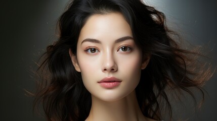 Fototapeta premium Skincare Makeup Concept Beautiful Asian Female Woman , Background Image , Beautiful Women, Hd