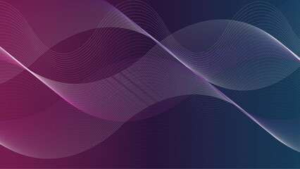 Beautiful purple abstract background. Violet neutral backdrop for presentation design. Vector illustration. Wave with lines created using blend tool. Curved wavy line, smooth