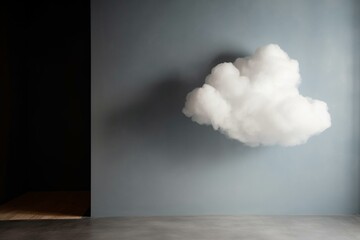 Bright cloud in minimalist space. Generative AI