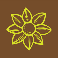 Floral vector, clip art, and symbol. Flat design of  element floral concept and simple design for decoration
