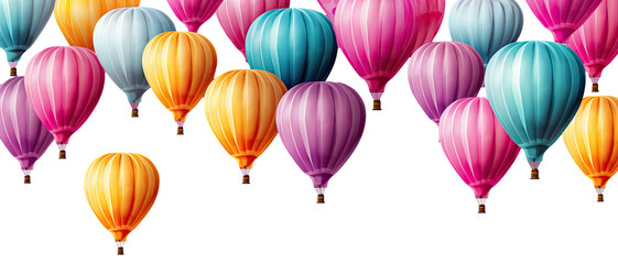 set of colorful balloons isolated on transparent Background . Banner concept .