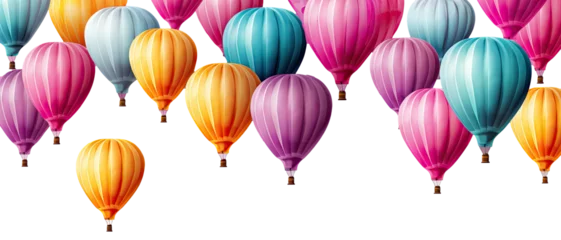 Photo sur Plexiglas Montgolfière set of colorful balloons isolated on transparent Background . Banner concept .