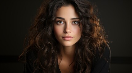 Fototapeta premium Portrait Young Beautiful Brunette Woman Posing , Background Image , Beautiful Women, Hd