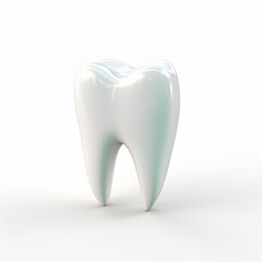 3D Tooth Isolated on Light White Background Dental Concept Healthy Teeth Render, Dental Care Professional Banner.