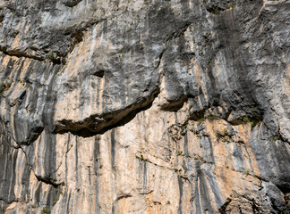 view of the rock face in the Fara San Martino gorges