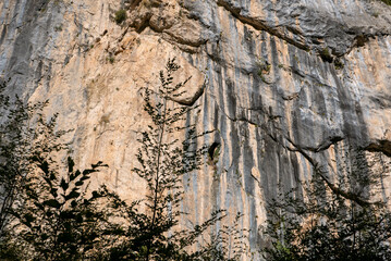 view of the rock face in the Fara San Martino gorges
