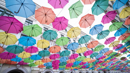 Fototapeta na wymiar Colourful umbrellas.