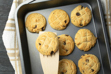 Delicious homemade cookies. Background with place for text