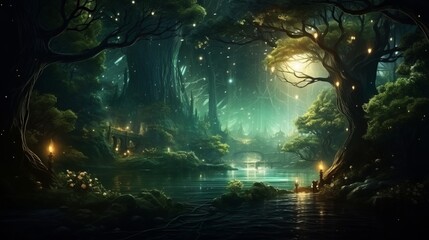 night in the forest