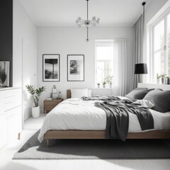 Scandinavian Style Interior Design of a Modern Bedroom - Embracing Simplicity and Elegance
